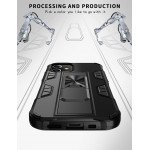 Wholesale Military Grade Armor Protection Stand Magnetic Feature Case for iPhone 12 / 12 Pro 6.1 (Black)